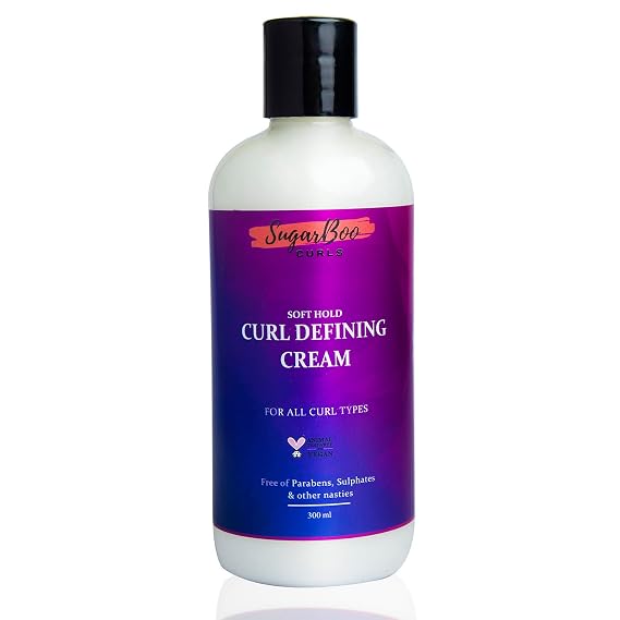 SugarBoo Curls Soft Hold Curl Defining Cream (10.5 Ounce) for Dry, Frizzy, Wavy, Curly Hair. Vegan & CG Friendly. No Parabens, Sulphates & Other Nasties Leaves Curls Soft