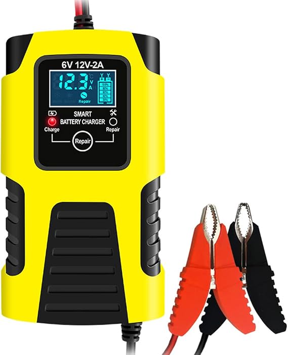 2Amp Car Battery Charger, 6V &12V Smart Battery Trickle Charger Maintainer