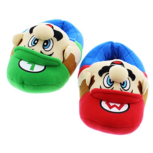 Super Mario Brothers Boys Plush Slippers Little KidBig Kid
