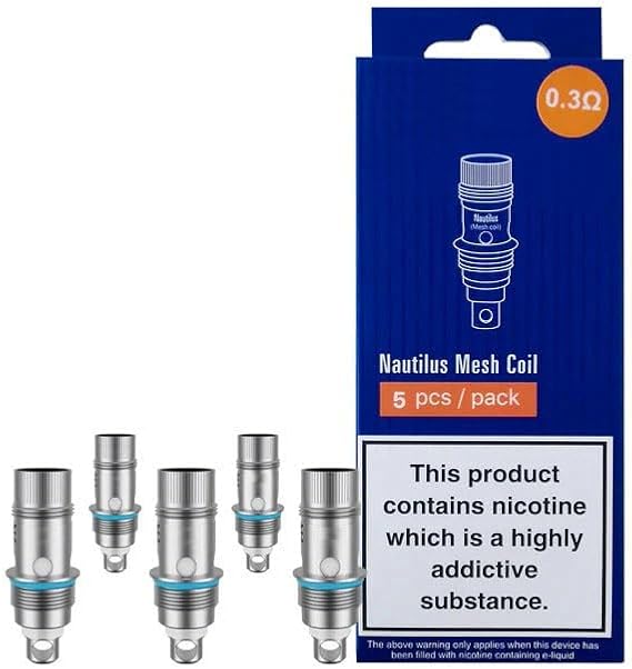 Nautilus coils 0.3 OHMS Mesh for Various Aspire Tanks Such as Nauitlus / 2 / Mini / 3/322 / GT/Zelos, Prime & Vaptio Tyro Kits Vaporly UK (0.3Ω Mesh Coil: 23-38W), 5.0 count