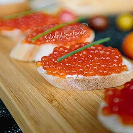 Global Seafoods - Salmon Caviar | Ikura | Red Caviar | Salmon Roe 1 kg or 2.2 lbs