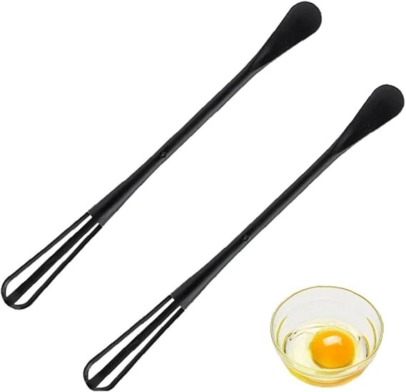 Egg Whisk Plastic Mini Multifunctional Egg Beater Kitchen Utensils Teaspoon Egg Tool Accessories Set of 2