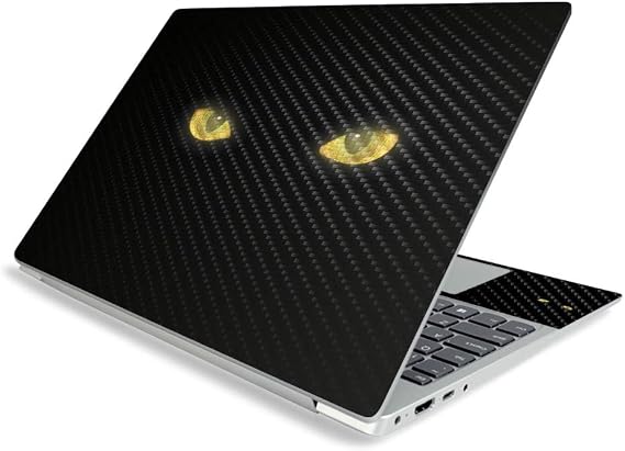 MightySkins Carbon Fiber Skin for Lenovo IdeaPad S340 15" (2019) - Cat Eyes | Protective, Durable Textured Carbon Fiber Finish | Easy to Apply, Remove, and Change Styles | Made in The USA