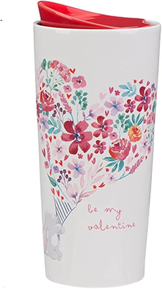 Travel Tumbler Coffee Travel Mug 10.8 Oz with Ceramic Lid Has a Double-Layer Insulation Effect