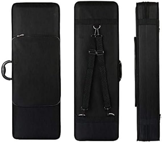 FINO 4/4 Full Size Violin Case Professional Oblong Violin Hard Case with Built-in Hygrometer,Super Lightweight Portable Carrying Bag Slip-On Cover with Backpack Straps,Black