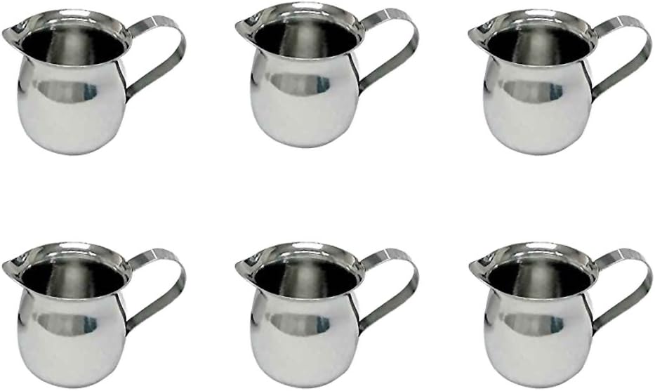 Update International BC-3 Stainless Steel Bell Creamer, 3-Ounce, 2-14-Inch, Set of 6