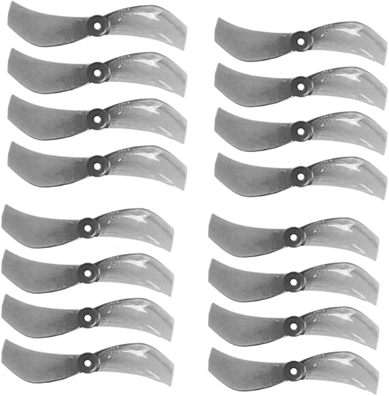 Gemfan 16Pcs 40mm 2-Blade Prop 8CW 8CCW 1mm Hole Drone Propellers Compatible with 1102 Brushless Motor for RC FPV Racing Freestyle Tinywhoop Drones Mobula7 Replacement Gray