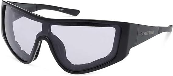 Harley-Davidson Men's Edgy Shield Photochromic Sunglasses, Shiny Black Frames