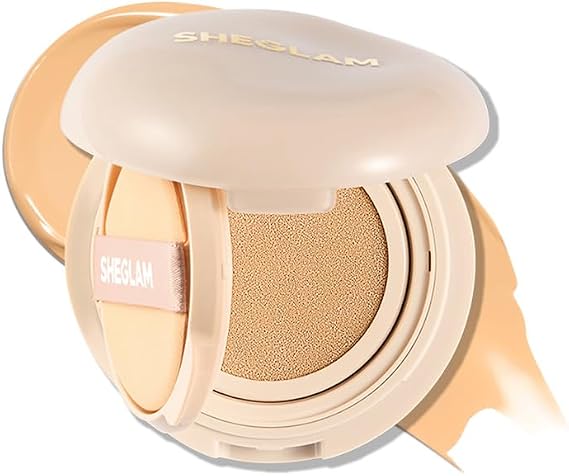 SHEGLAM Lock & Go Long-Lasting Cushion Foundation Soft Matte Weightless Waterproof for Flawless Base Makeup-Shell