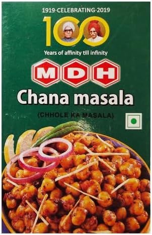 MDH Chana Masala 100g (Pack of 1) - An Important Ingredient In Chana - Aromatic & Flavourful Blend Of Spices - Spices Mix Curry Masala Recipe Mixes Casserole Seasoning Herbs