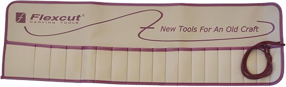 Flexcut Wood Carving Tools | Pocket Tool Roll, Fits 18 SK Unhandled Gouges and 1 Interchangable Handle | Woodcarving Tools and Supplies | SK200 | Made in the U.S.A. for Wood Carvers and Hobbyists