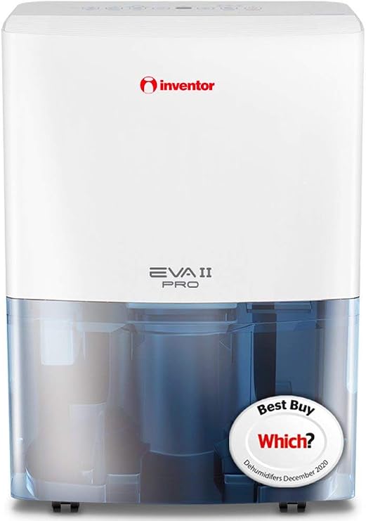 Inventor Dehumidifier EVA-II PRO 20L/Day, Digital Control Panel, Continuous Drainage, Auto Restart, Laundry Drying, and 24Hr Timer Function with new eco-friendly R290 (WEE/MM0449AA)
