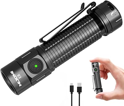 E8 Compact Size Rechargeable Flashlight, 2000 Lumen with 6 Modes, Waterproof and Drop Resistant for Family Events, Camping, Outdoors and Emergency