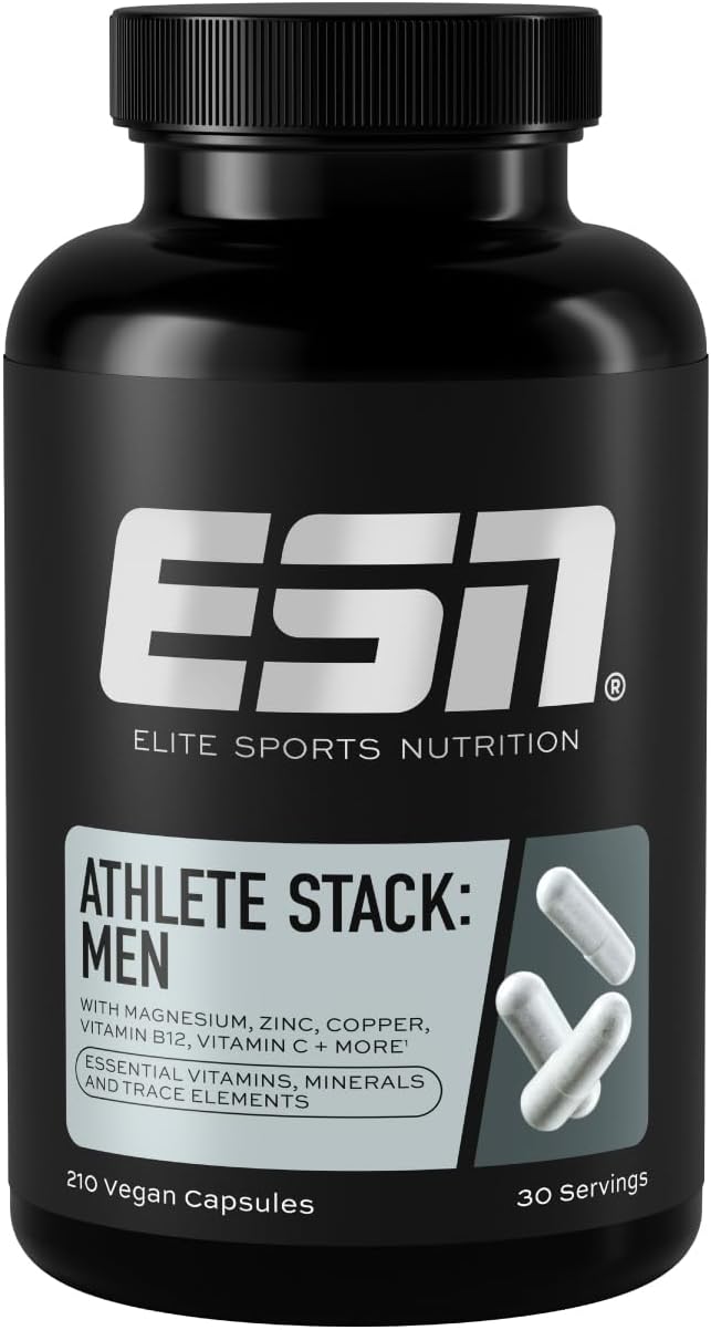 ESN Athlete Stack Men 2.0 210 Capsules All Essential Vitamins and Minerals Vegan Made in Germany