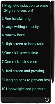 LCD Writing Tablet 6.5in 0.4mm Tip Magnetic Erase | 0.4mm ultra-thin fine tip & no palm marks. Lock screen. Reusable with hanging pen for adults at office, school & home.