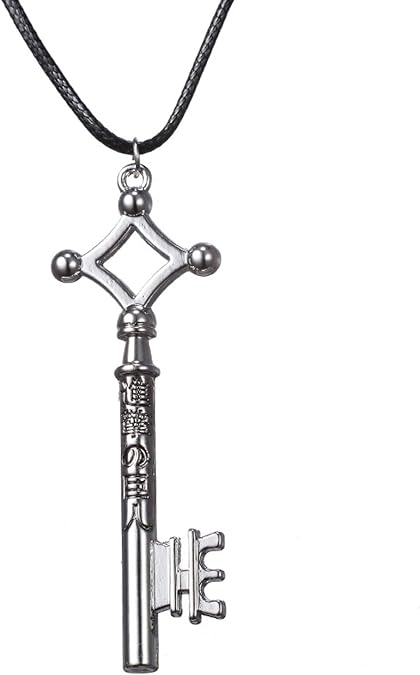 Attack Key Necklace,Eren Basement Key Necklace Revealing The Truth of The World,Popular Anime Alloy Jewelry Pendant, Gift for Birthdays Conventions or Cosplay Events(Silver)