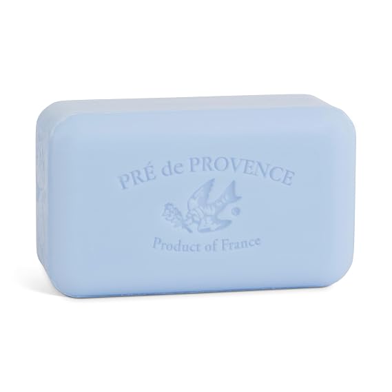 Pre de Provence Artisanal Soap Bar, Natural French Skincare, Enriched with Organic Shea Butter, Quad Milled for Rich, Smooth & Moisturizing Lather, Ocean Air, 5.3 Ounce