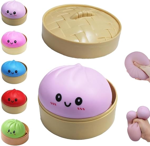 2026 New Dumpling Squishy Mystery Box, Slow Rising Glitter Squishy Dumpling Toy, Soft TPR Sensory Stress Ball Fidget Toy, Easter Basket Stuffers Party Favors (Purple)