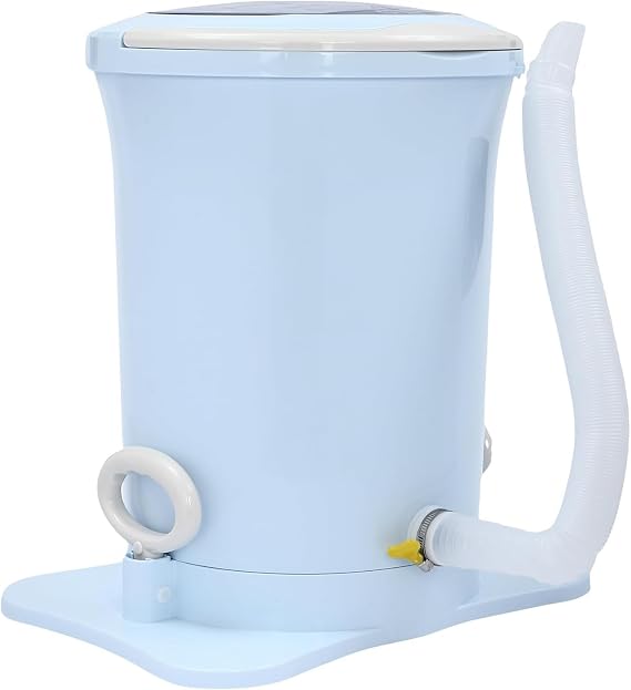 Manual Clothes Dryer Dehydrator, Hand Crank Clothes Wringer Portable Mini Clothes Dehydrator, Non Electric Pull Cord Spin Laundry Wringer, Small Cloth Washer for RV, Camping (Blue)