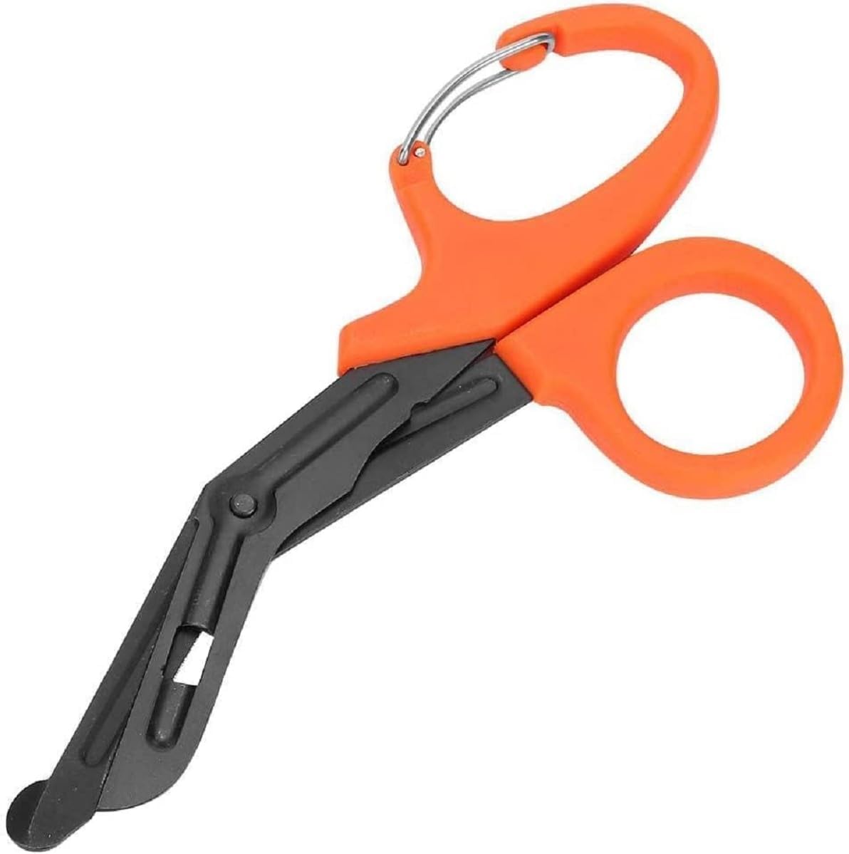 INSGB - Titanium Bandage Shears Scissors EMT and Medical Scissors, Stealth Black Coated for Nurses, Emergency Room Paramedics - Perfect Nurse Scissors for First Aid, Tough Cuts Orange, 19cm