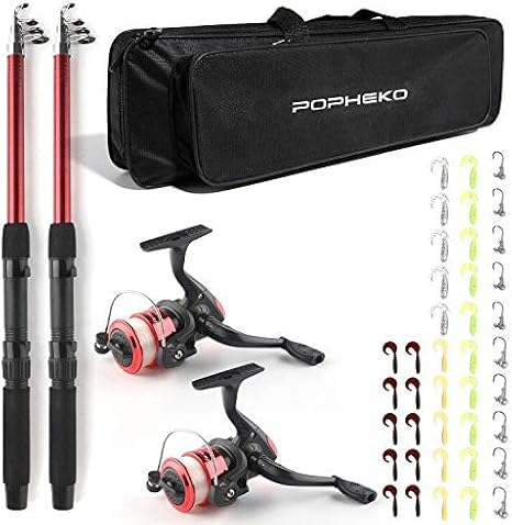 Fishing Rod Set, Beginner Rod, Spinning Reel, Lure Set, Telescopic Fishing Rod Combination Set, Compact Rod, Starter Set, Storage Bag Included, Portable, Lightweight, 5.9 ft 1.7 m
