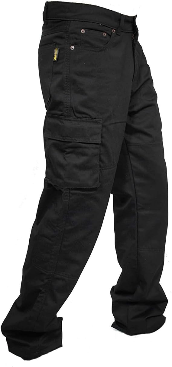 Mens Motorcycle Cargo Pants Protective Aramid Lining Motorbike Riding Hip and Knee Armour Jeans