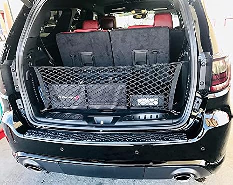 Envelope Style Trunk Mesh Cargo Net - Dodge Durango SXT GT R/T SRT 1998 - 2025 Car Accessories - Premium Trunk Organizers and Storage - Cargo Net For Truck - Best Carrier Organizer for Dodge Durango.