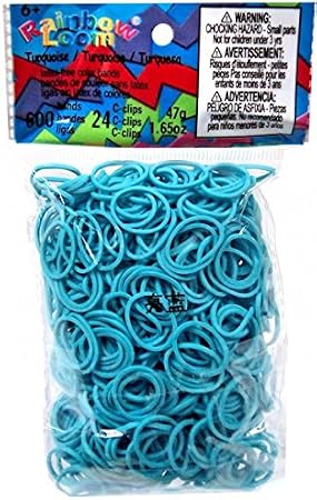 Rainbow Loom Twistz Bandz Latex Free Rubber Band Refill + C-Clips - Turquoise