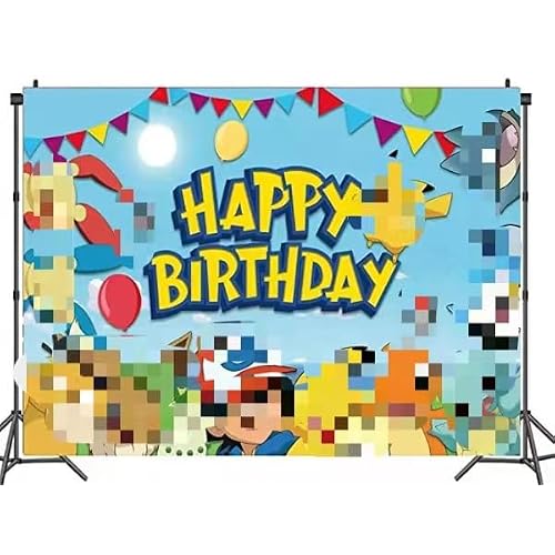 PKQ Happy Birthday Background Photography Background Video Game Themed Birthday Party Banner Decoration Supplies Birthday Party 5x3 ft... 5x3