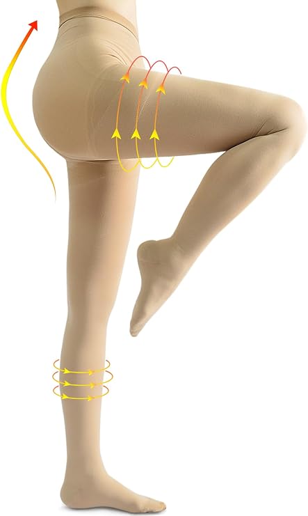 CASMON Medical Compression Pantyhose 15-20 mmHg Closed Toe Tights