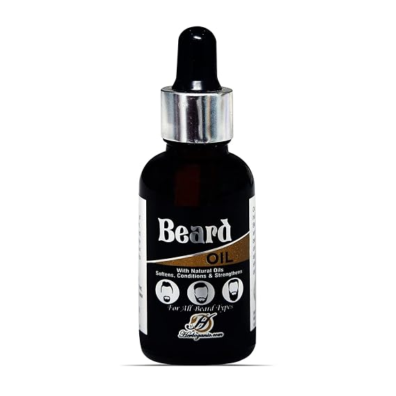HERBOGANIC Beard Oil for Men | Softens, Moisturizes, Conditions & Strengthens Beard | Natural Beard Oil with Almond & Jojoba Oil | Beard Oil that Relieves Itching & Strengthens Hair | Herbal Beard Oil for Patchy Beard | 1oz