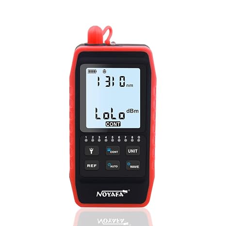 NOYAFA NF-908 Mini Optical Power Meter -60 ~ +8dBm, Fiber Light Meter with 6 Calibrated Wavelength, Network Cable Continuity Testing LED Lighting