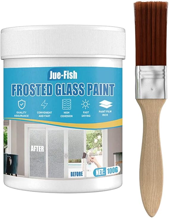 Frosted Glass Spray Paint, Window Frost Spray, Frosted Glass Spray, 100ml Frosted Glass Paint for Home, Office, Bathroom, Indoor & Outdoor Use (Photo Color)