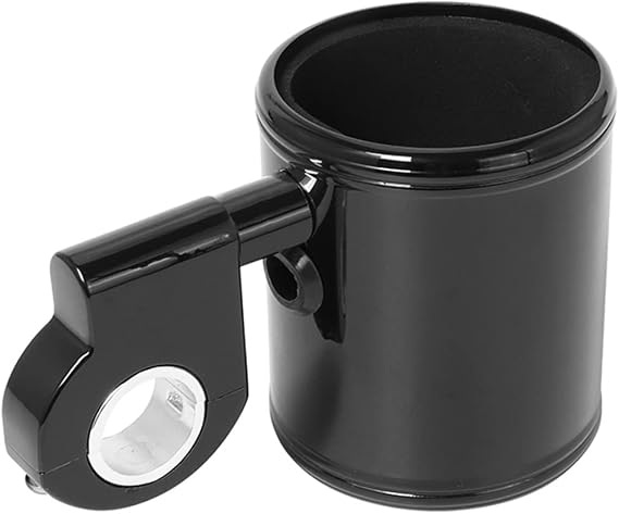 200 Motorcycle Cup Holder - 360° Rotating Handlebar Mount, Universal Fit for 7/8" to 1-1/4" (22mm-32mm) Bars | Secure Drink Holder for Harley Davidson, Cruisers, ATVs, Dirt Bikes (Black)