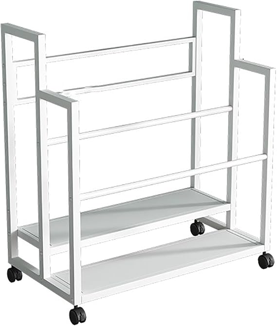 Yoga Mat Storage Rack,Home Gym Storage Rack with Wheels, Gym Storage Organizer Rack ,for Yoga Block,Foam Roller(White,L80XW43XH80CM)