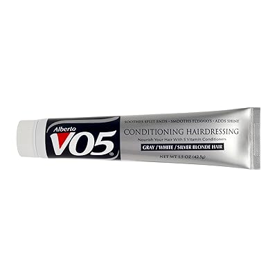 Alberto VO5 Conditioning Hairdressing for Grey White Silver Blonde Hair - Hair Conditioner Styling Product - Smooths Frizz - Brightens Color - 1.5 oz