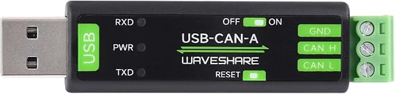 Waveshare USB to CAN Adapter Model A, STM32 Chip Solution, Multiple Working Modes, Multi-System Compatible
