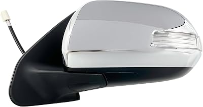 APA Replacement for Exterior Rear View Mirror 2012-2015 TACOMA Power Non-Heated with Signal Light Chrome Cap Driver Left LH Side TO1320285