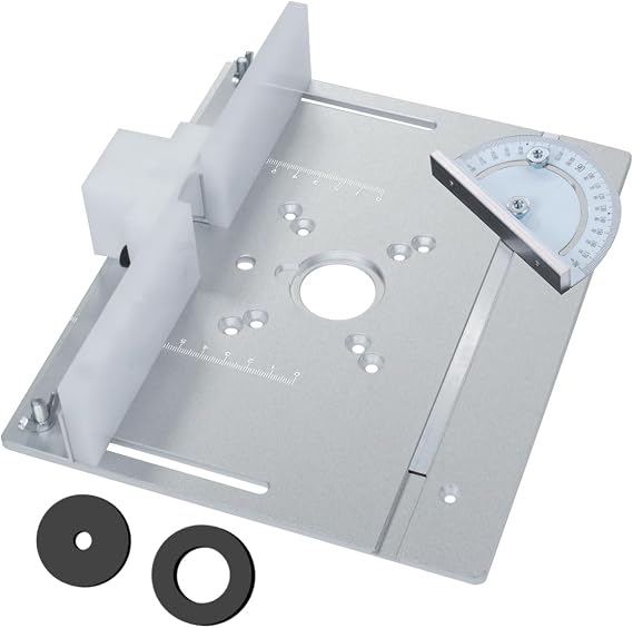 Aluminum Router Table Insert Plate with Miter Gauge for Woodworking Bench Table Saw Multi-functional Trimmer Engraving Machine Type A