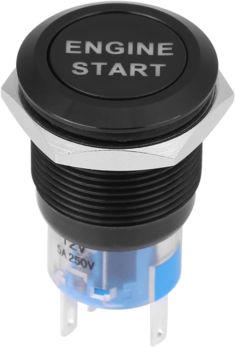 12 V Car Start Button 19 mm Ignition Switch Engine Start Button Engine Start Push Button Waterproof LED Button Switch Ignition Starter Ignition Start Switch for Engine Tractor
