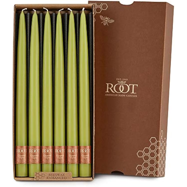 Root Candles Smooth Hand-Dipped 12-Inch Dinner Candles, 12-Count, Willow 7242