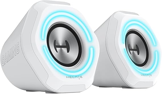 EDIFIER Hecate G1000-WH Gaming Speaker, 5W Output, Bluetooth 5.3, Full Range Speaker, USB/3.5mm RGB Light, White