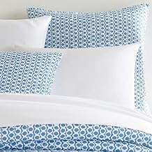 Pine Cone Hill Tyler French Blue Quilted Pillow Sham, Euro Size, Blue Graphic Pattern