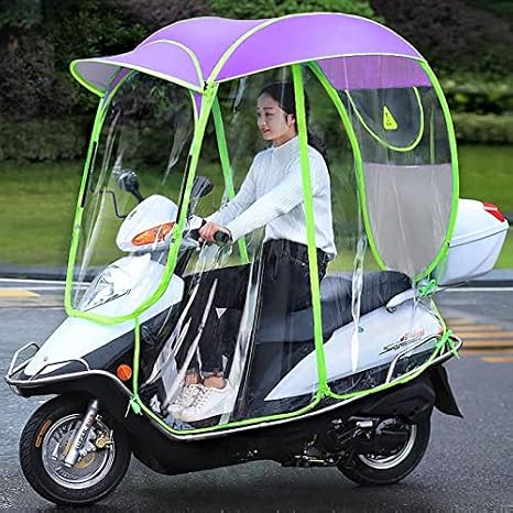 Universal Waterproof Motor Scooter Sun Shade & Rain Cover - Foldable Canopy for Motorcycles & Scooters - Outdoor Protection, Easy Installation