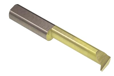 THINBIT PT81CLC MICROBIT TiN Coated Solid Carbide Profiling Tool, .500 Minimum bore, 1.870 Reach, Heavy Duty Elliptical Neck with .157 Projection and 12 Shank