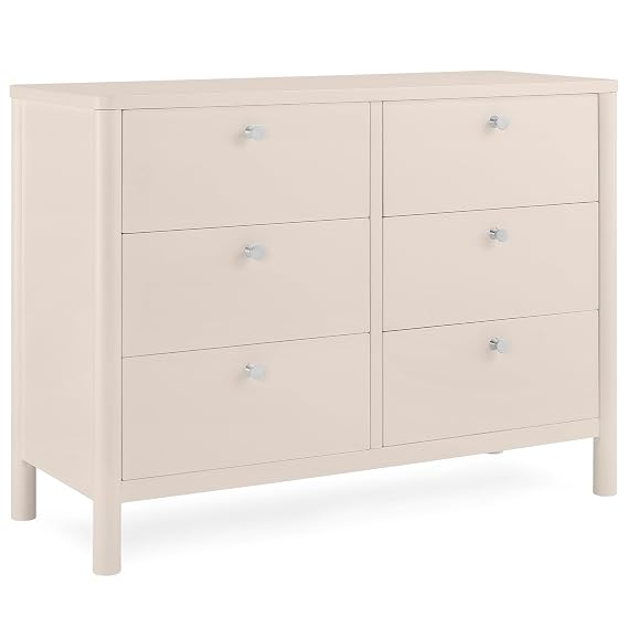 Delta Children Brooks 6 Drawer Dresser with Interlocking Drawers, Soft Beige