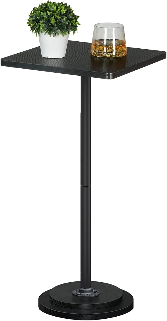 HOOBRO Drink Table, Small Square Pedestal Side Table for Small Spaces