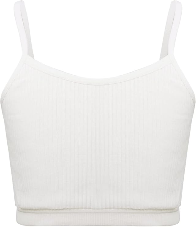 Cropped Tank Tops for Girls Spaghetti Strap Crop Top Basic Sports Crop Cami Half Camisoles for Teen Girls