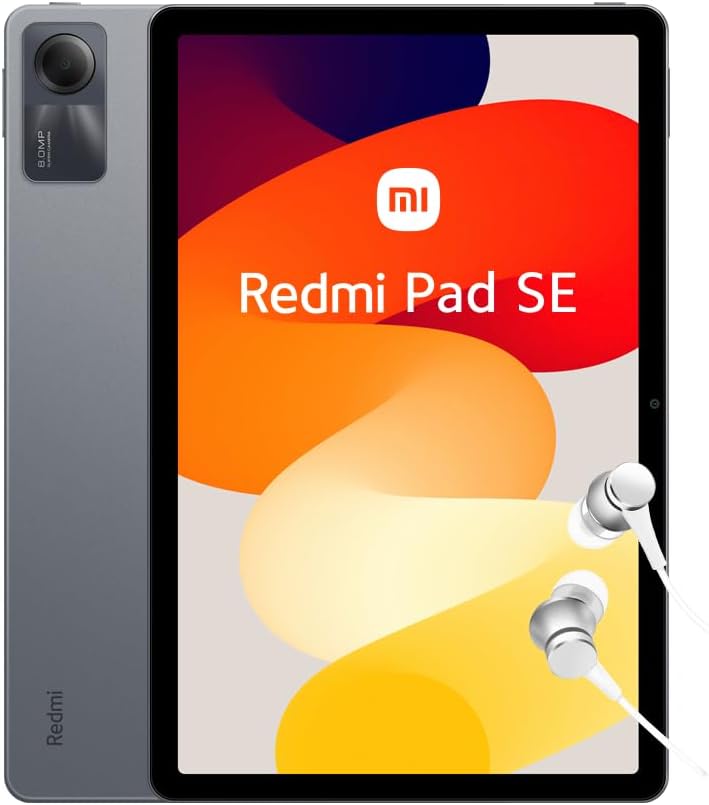xiaomi redmi pad se android tablet 11 inch fhd  display wifi 8000 mah battery miui 14 4  128g 1tb tf four stereo speakers with dolby atmos graphite gray