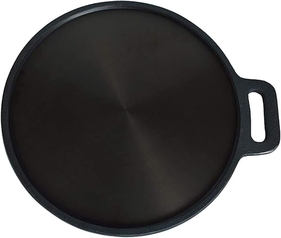 Cast Iron Cookware Pre Seasoned Dosa Tawa /12 inches/Seasoned,Black,Flat Bottom Ready to use